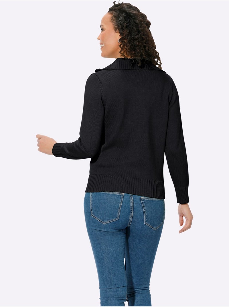 Pull col Camionneur Avec Coton - Taille Standard - Witt Noir - Kiabi
