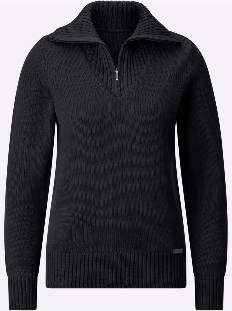 Pull col Camionneur Avec Coton - Taille Standard - Witt Noir - Kiabi