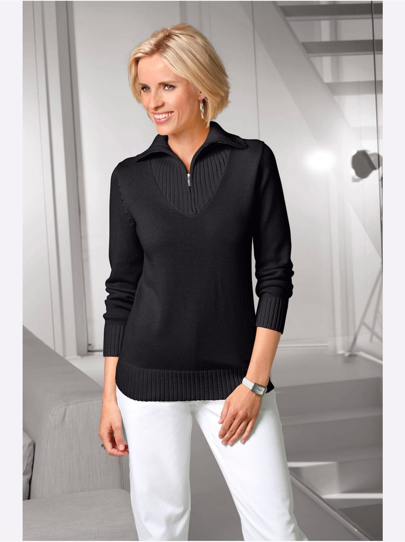 Pull col Camionneur Avec Coton - Taille Standard - Witt Noir - Kiabi