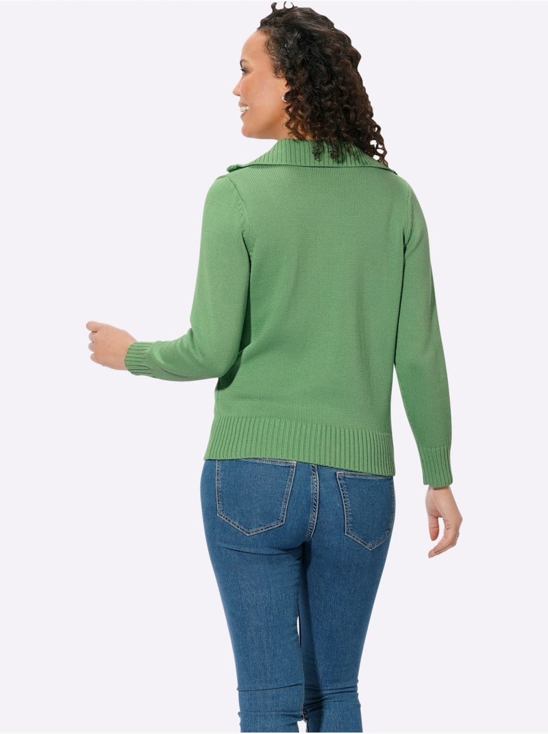 Pull col Camionneur Avec Coton - Taille Standard - Witt Vert clair - Kiabi