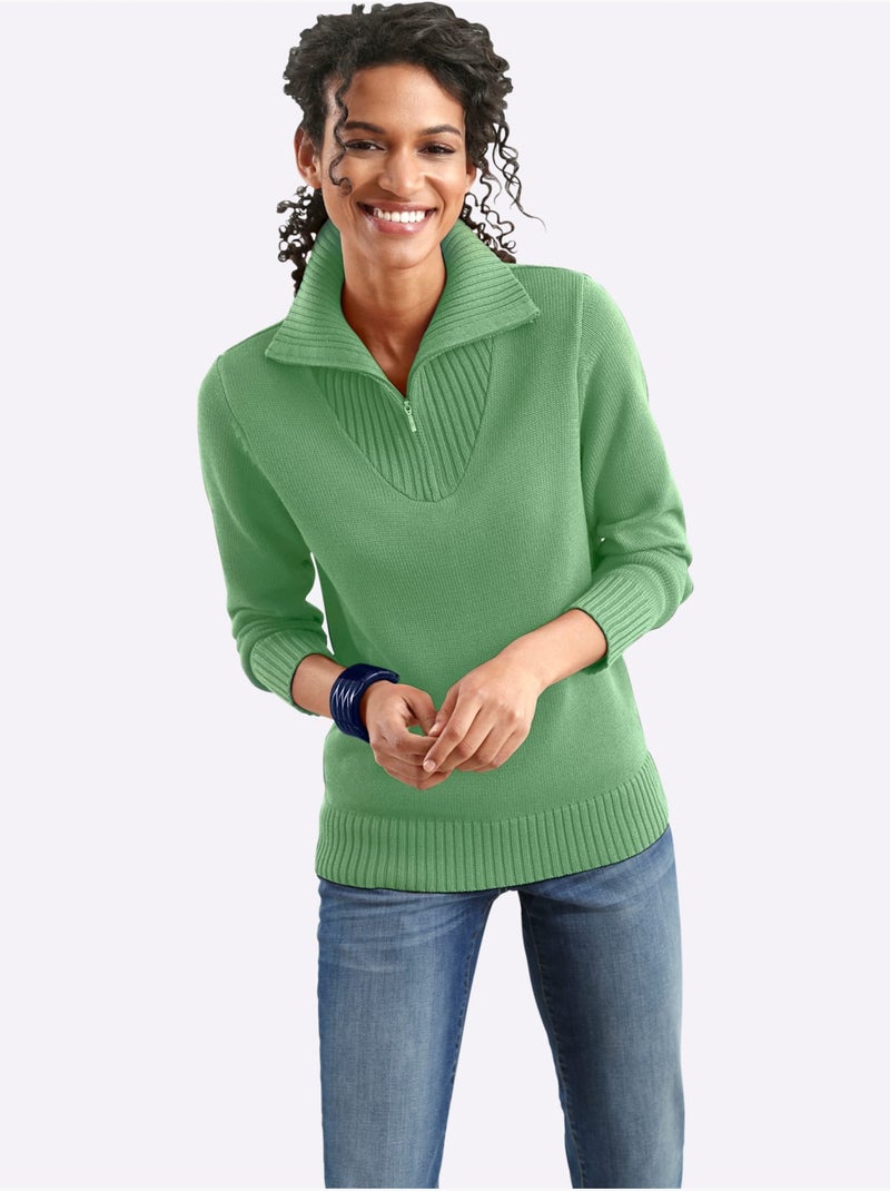 Pull col Camionneur Avec Coton - Taille Standard - Witt Vert clair - Kiabi