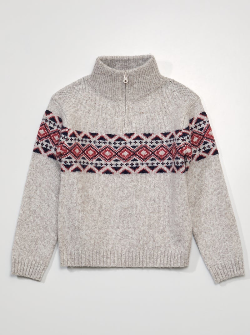 Pull col camionneur Beige - Kiabi