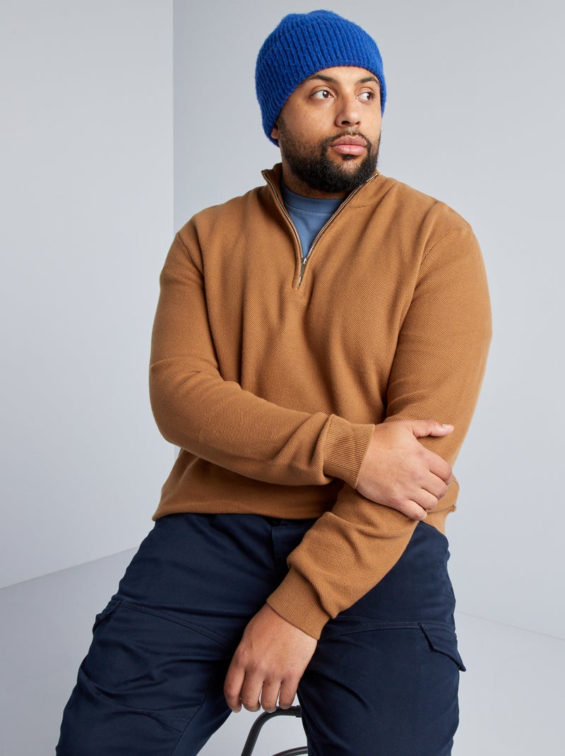 Pull col camionneur Beige - Kiabi