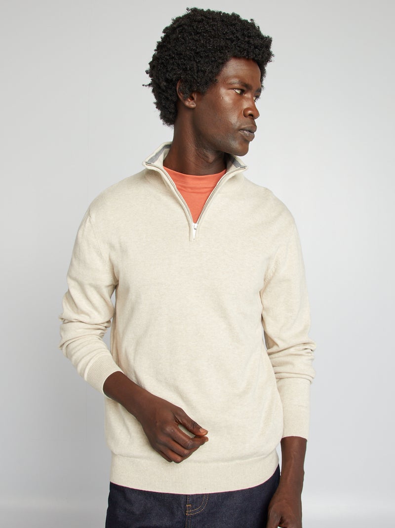 Pull col camionneur Beige - Kiabi