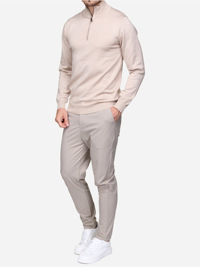 Pull col camionneur Beige - Kiabi