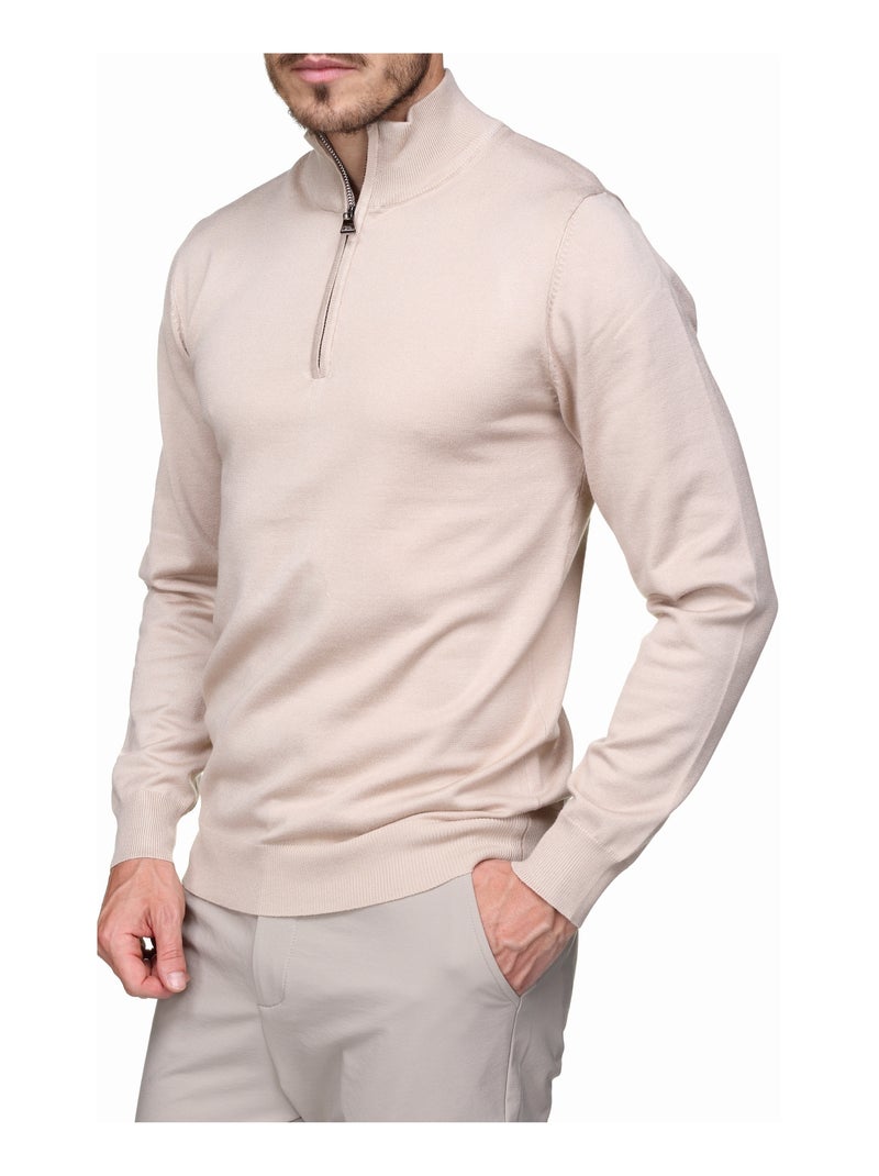 Pull col camionneur Beige - Kiabi