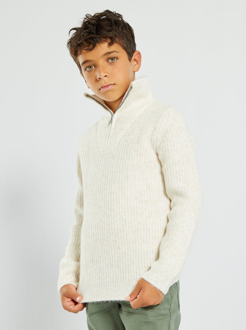 Pull col camionneur Beige - Kiabi