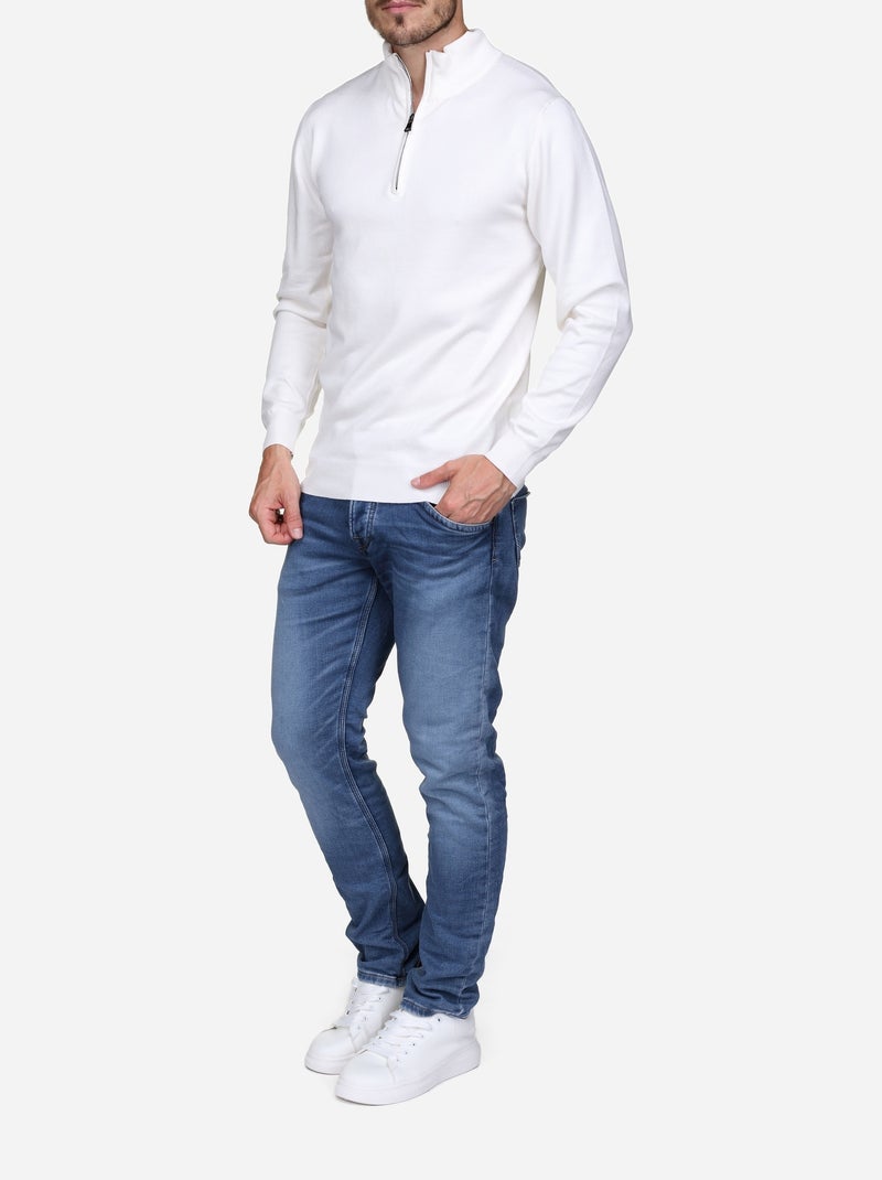 Pull col camionneur Blanc - Kiabi