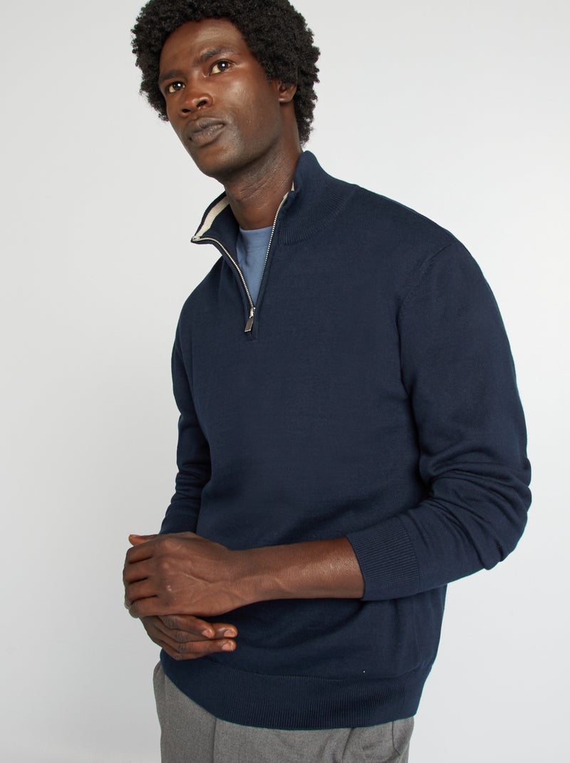 Pull col camionneur Bleu marine - Kiabi