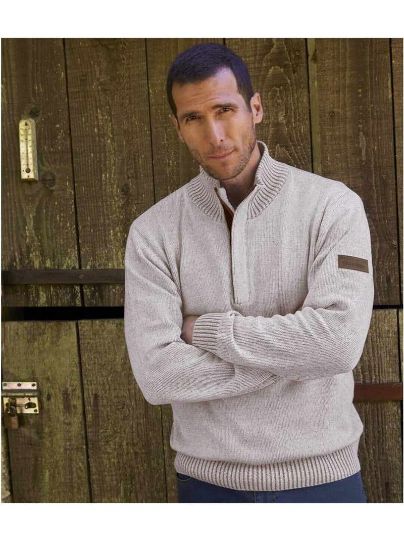 Pull col camionneur coton mouliné  - atlas for men Gris - Kiabi
