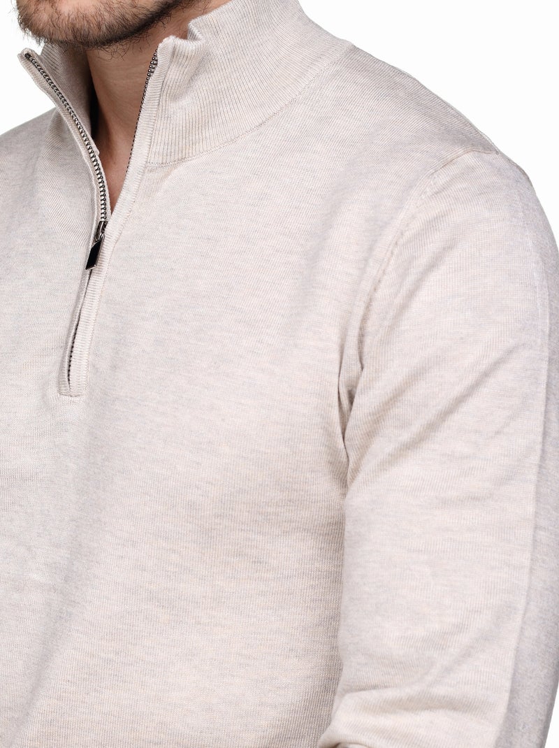 Pull col camionneur Crème - Kiabi