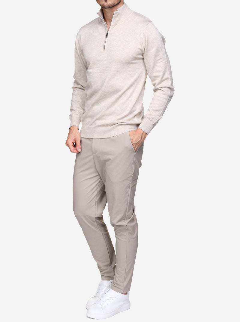 Pull col camionneur Crème - Kiabi