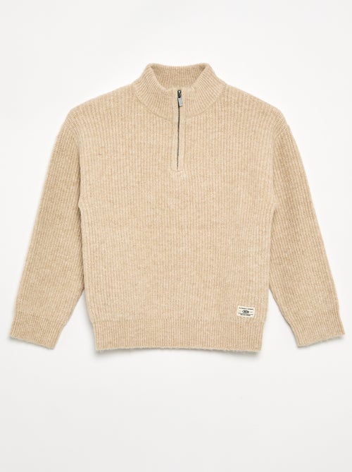 Pull col camionneur en maille grosse jauge - Kiabi