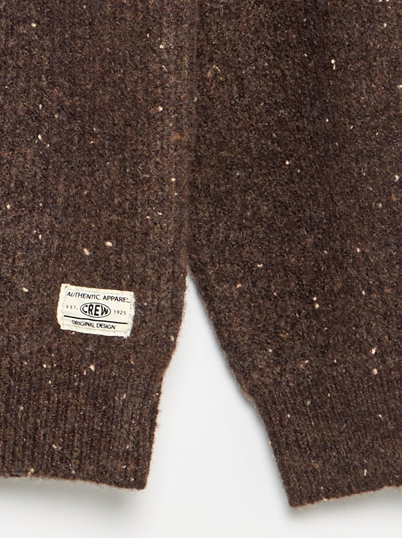 Pull col camionneur en maille grosse jauge Marron - Kiabi