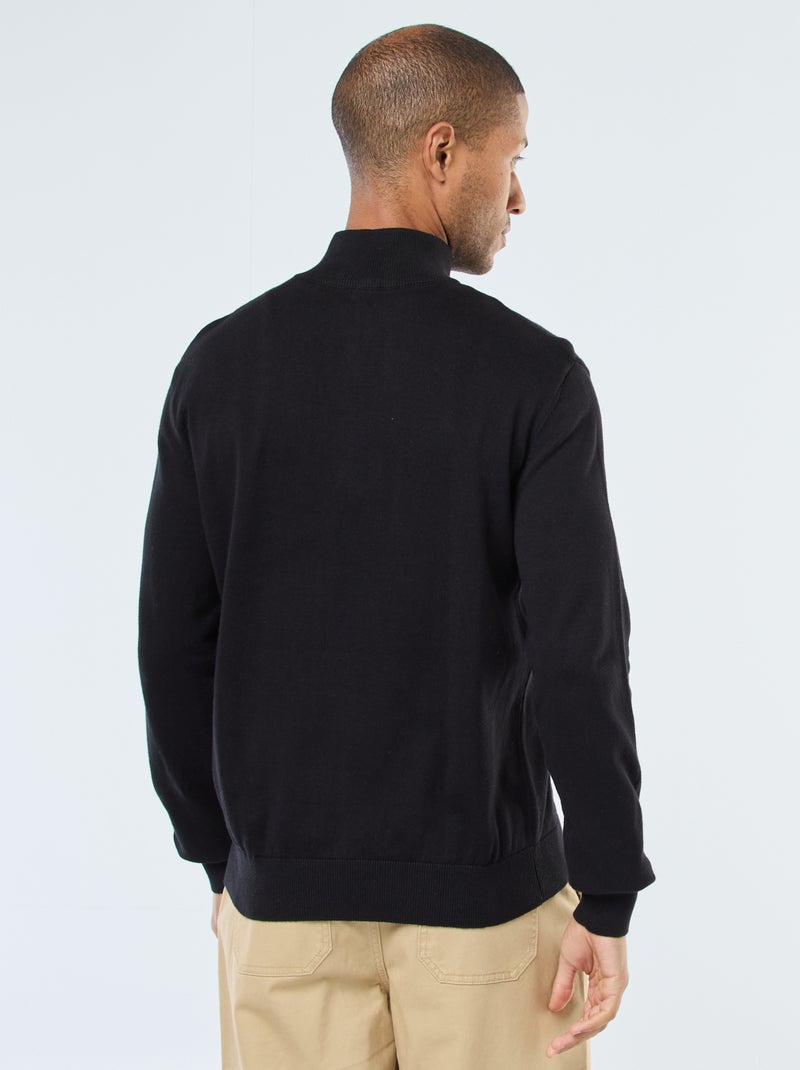 Pull col camionneur en maille Noir - Kiabi
