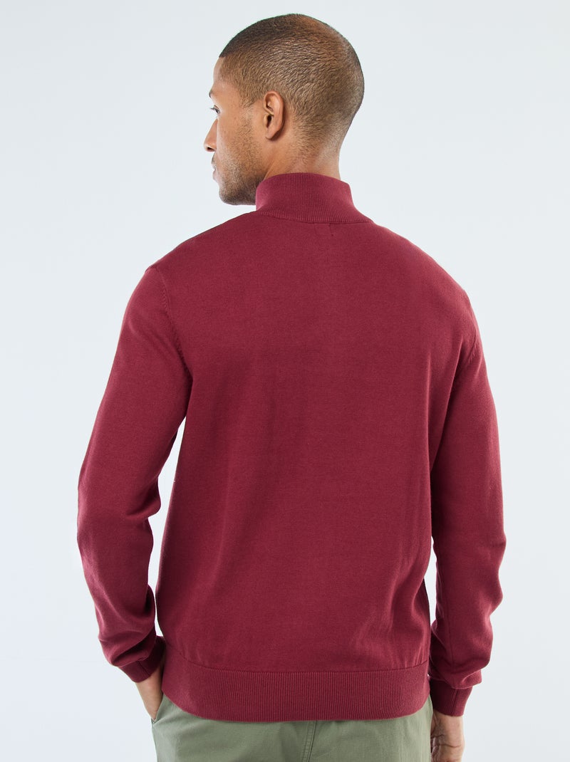 Pull col camionneur en maille Rouge - Kiabi