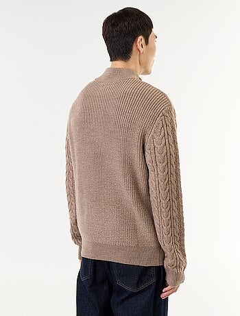 Pull col camionneur en maille torsadée