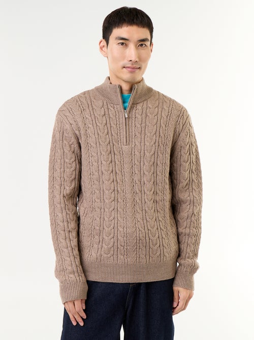 Pull col camionneur en maille torsadée - Kiabi
