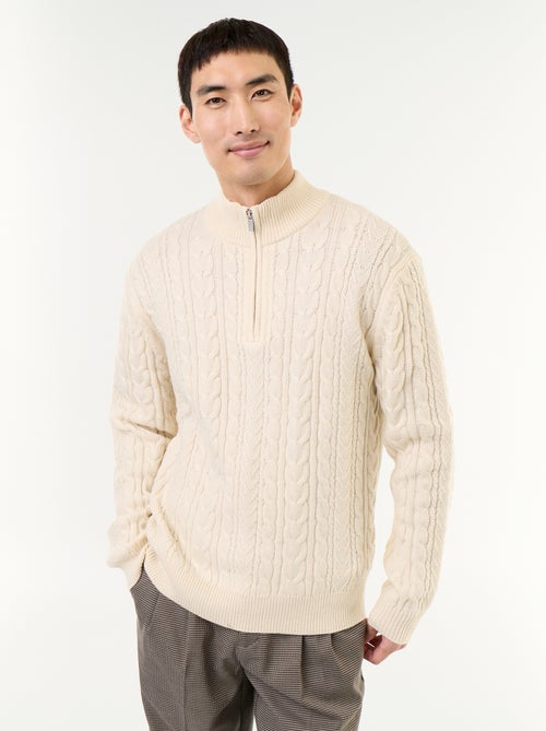 Pull col camionneur en maille torsadée - Kiabi