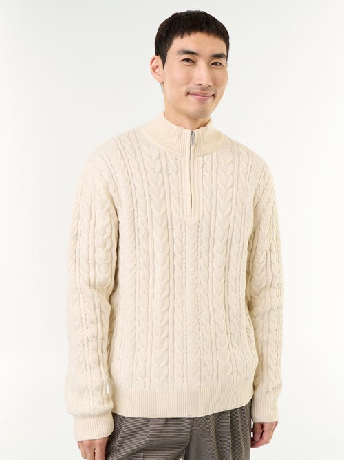 Pull col camionneur en maille torsadée - Kiabi