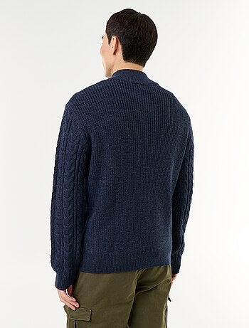 Pull col camionneur en maille torsadée