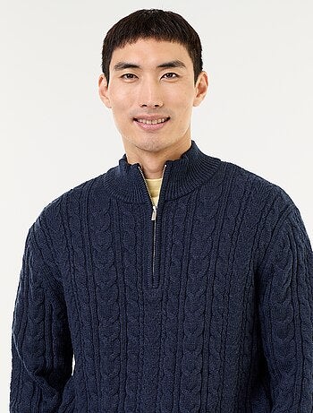 Pull col camionneur en maille torsadée