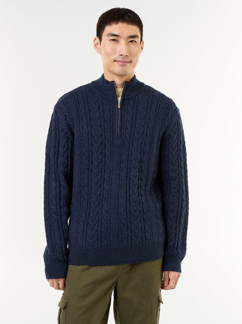 Pull col camionneur en maille torsadée - Kiabi