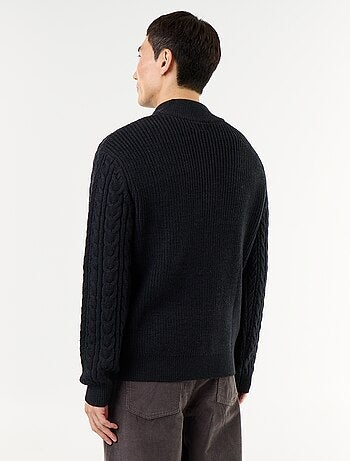 Pull col camionneur en maille torsadée