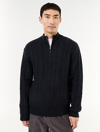 Pull col camionneur en maille torsadée