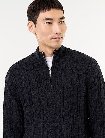 Pull col camionneur en maille torsadée
