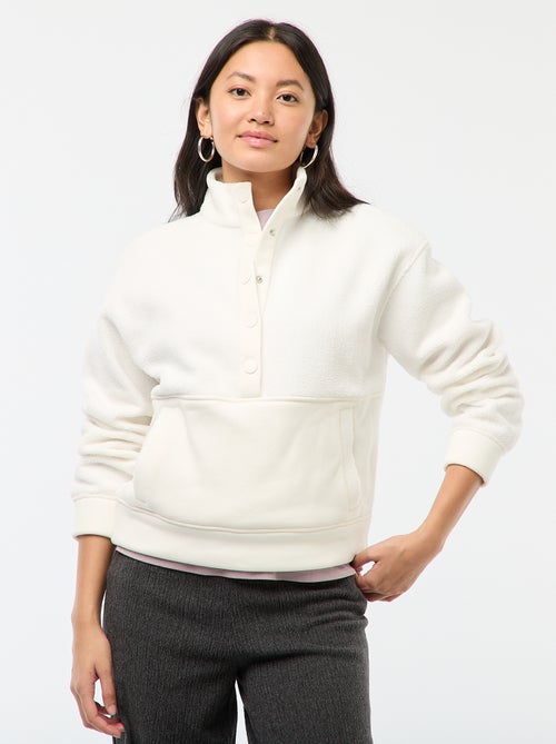 Pull col camionneur en matière effet moutonné - Kiabi