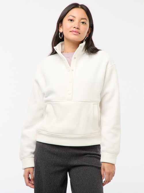 Pull col camionneur en matière effet moutonné - Kiabi