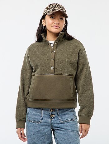 Pull col camionneur en matière effet moutonné