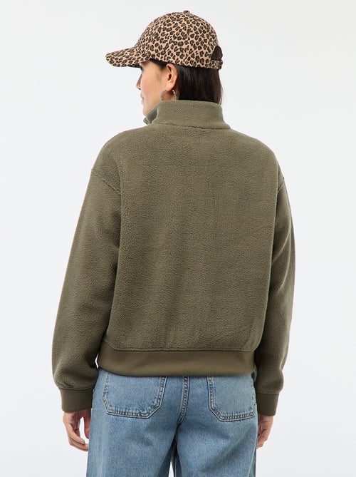 Pull col camionneur en matière effet moutonné - Kiabi