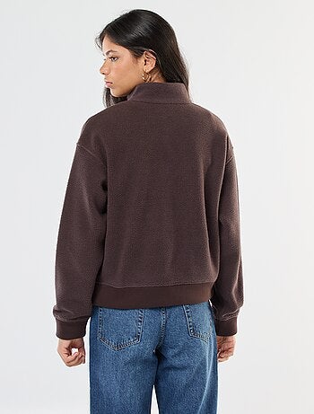 Pull col camionneur en matière effet moutonné