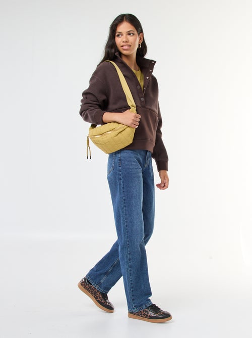 Pull col camionneur en matière effet moutonné - Kiabi