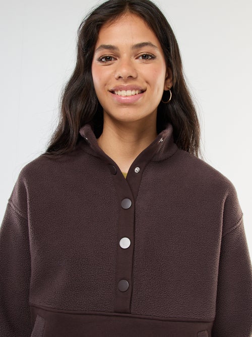 Pull col camionneur en matière effet moutonné - Kiabi