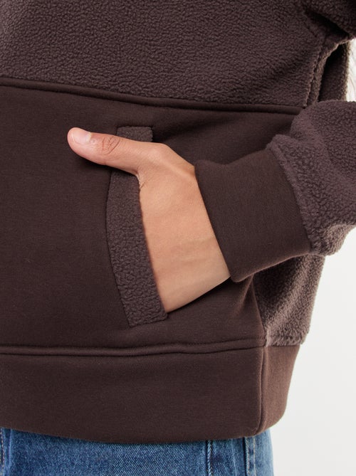 Pull col camionneur en matière effet moutonné - Kiabi