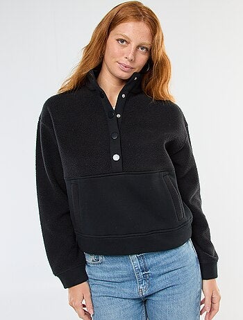 Pull col camionneur en matière effet moutonné