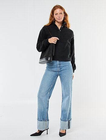 Pull col camionneur en matière effet moutonné