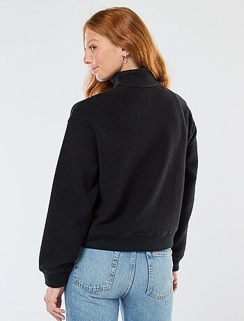 Pull col camionneur en matière effet moutonné