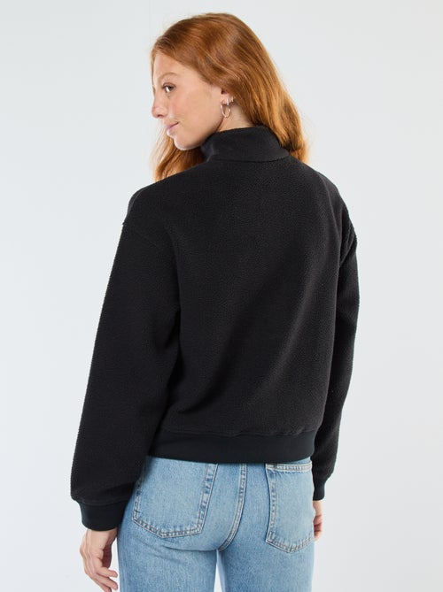 Pull col camionneur en matière effet moutonné - Kiabi