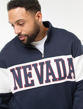 Pull col camionneur esprit colorblock en molleton