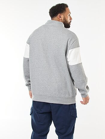Pull col camionneur esprit colorblock en molleton