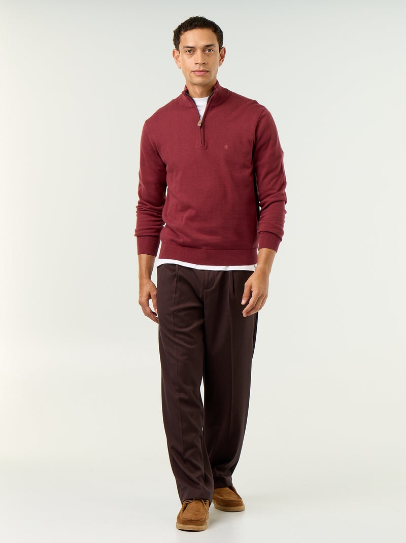 Pull col camionneur fine jauge Rouge - Kiabi
