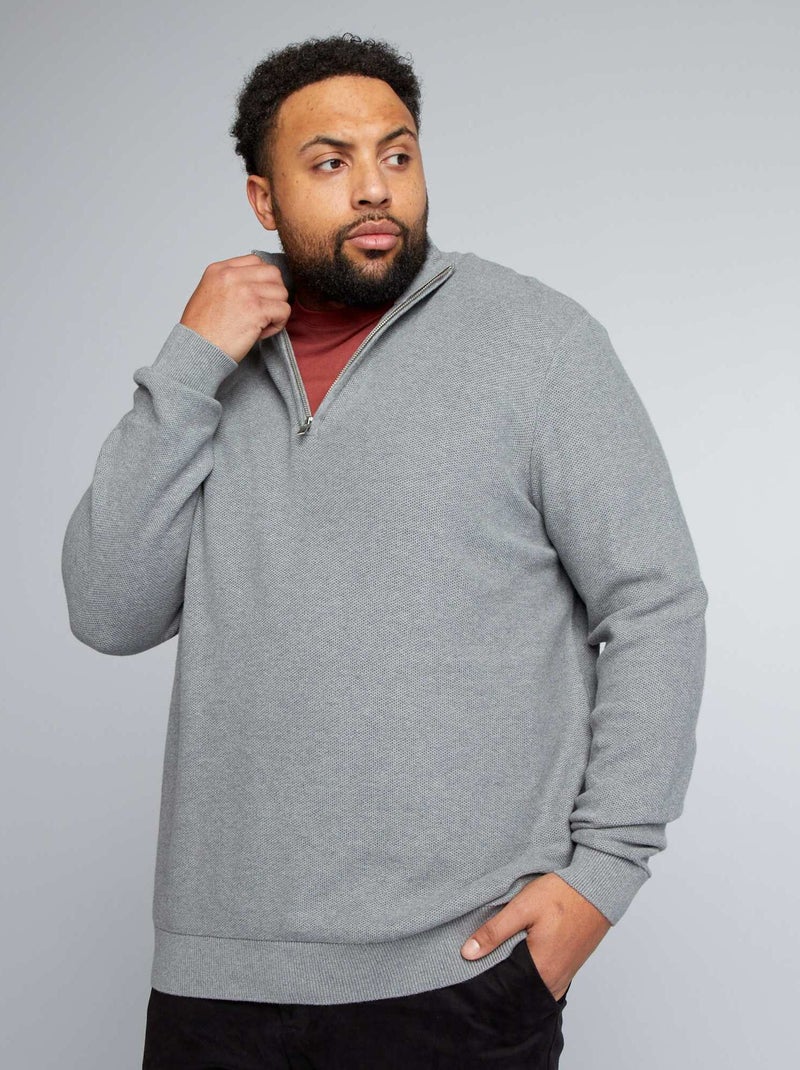 Pull col camionneur Gris - Kiabi