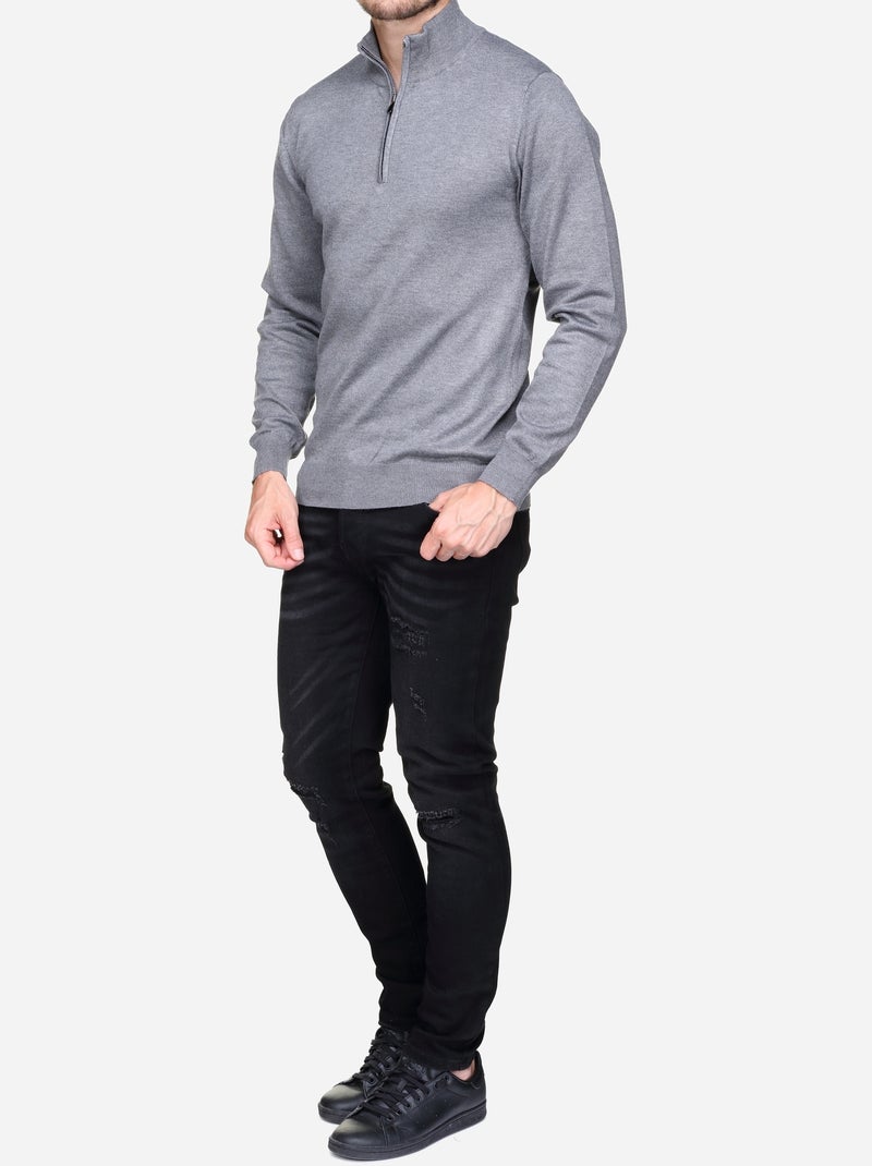 Pull col camionneur Gris clair - Kiabi