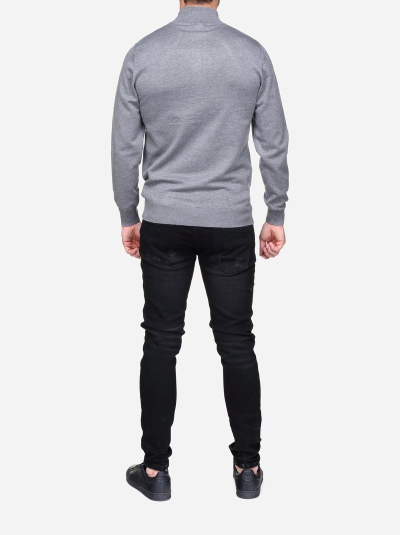 Pull col camionneur Gris clair - Kiabi