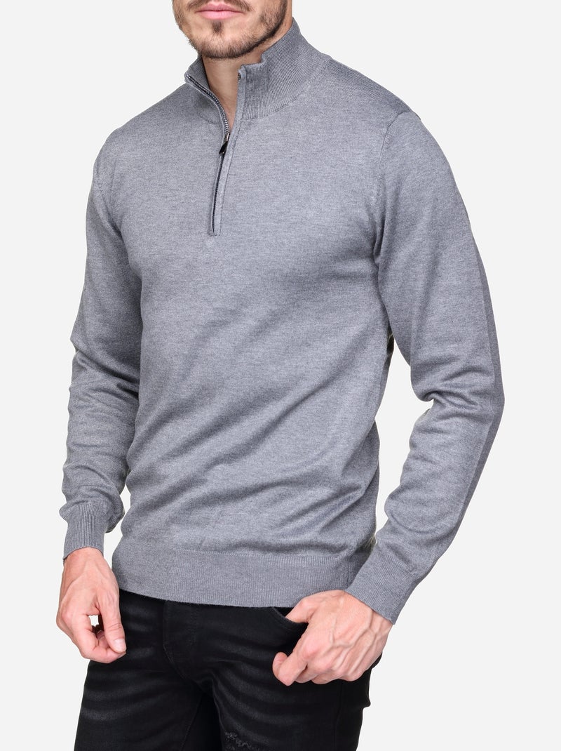 Pull col camionneur Gris clair - Kiabi