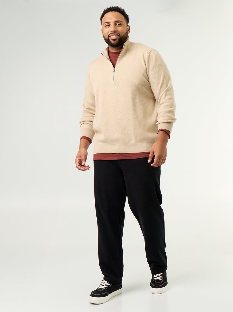 Pull col camionneur grosse jauge Beige - Kiabi